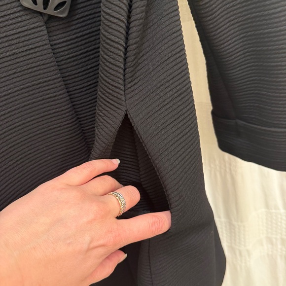 Joseph Ribkoff Overcoat Jacket Black Womens 12 Sweater Topcoat Pockets - Picture 4 of 5